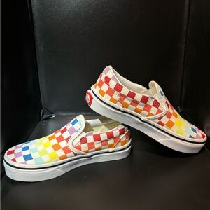 Vans kids 11.5 rainbow checker slip one new without tag no box